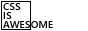 Botón con el texto 'CSS IS AWESOME' todo mal colocado.